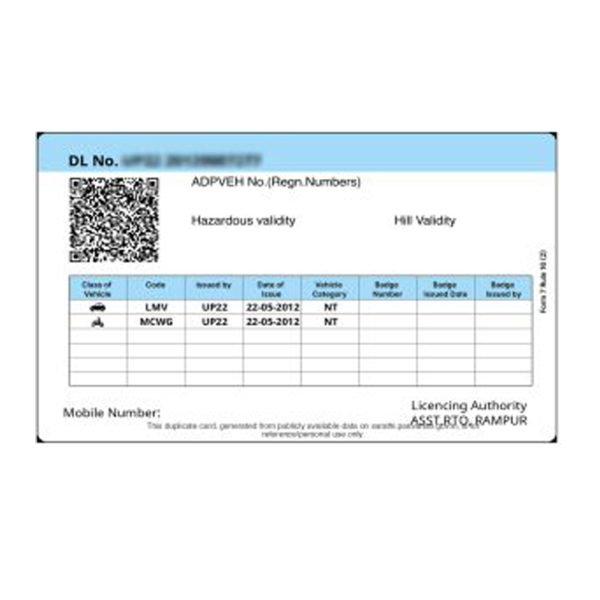 Driving License Without Chip (PVC) - Image 2